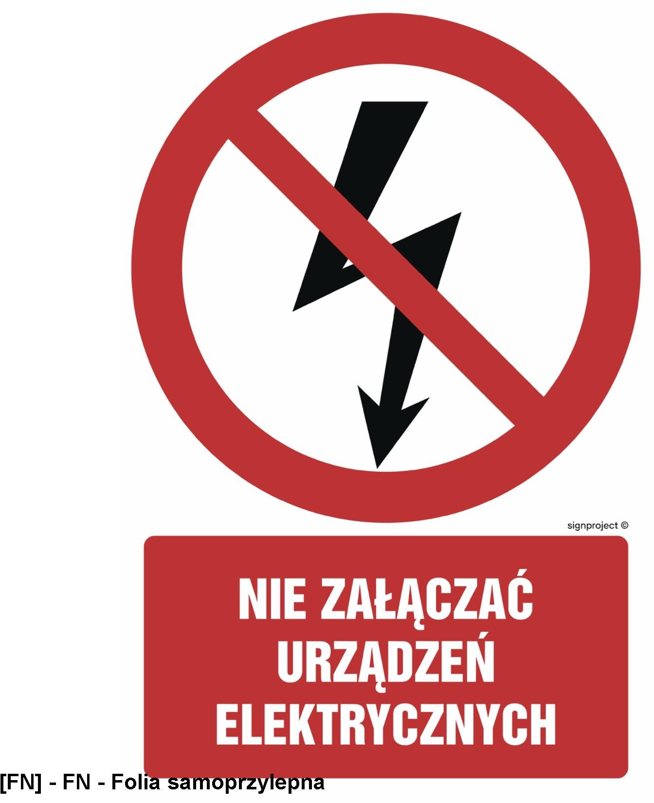 GC019 - Nie załączać urządzeń elektrycznych 350x525