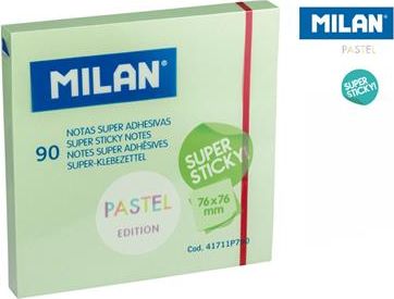 Milan Karteczki samoprzylepne zielone Milan super sticky 76 x 76 90 sztuk
