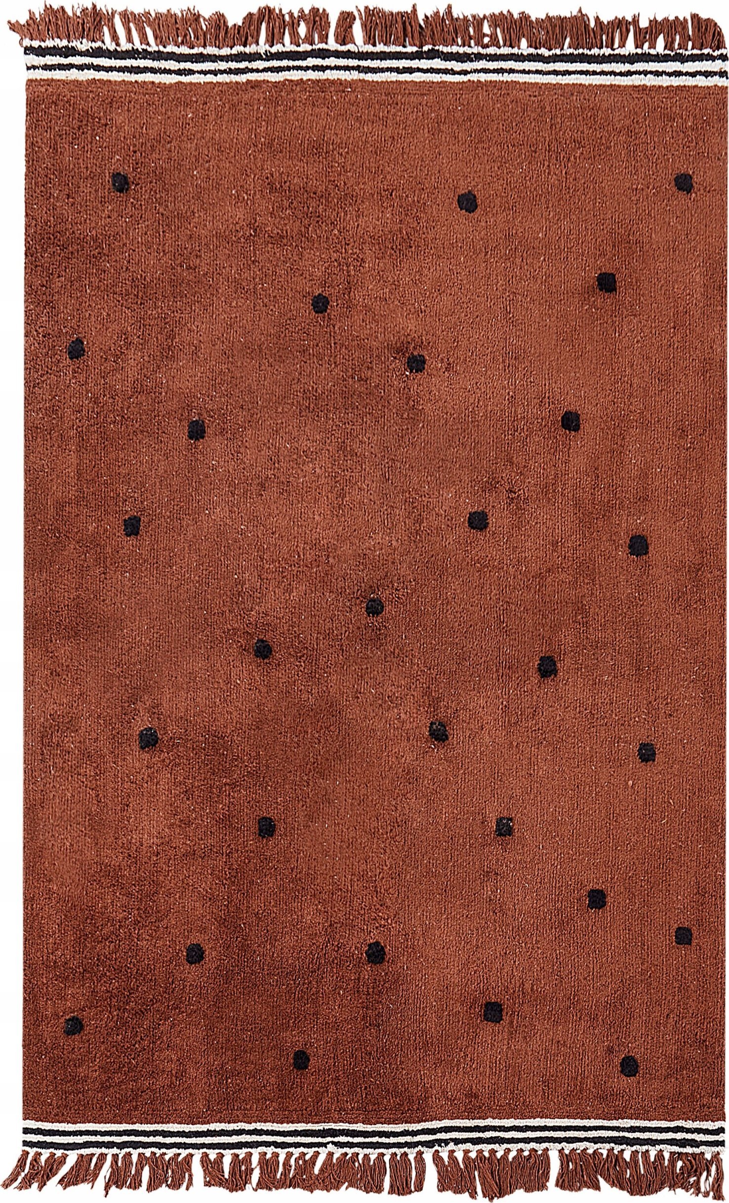 Beliani Dywan bawełniany 140 x 200 cm brązowy LAZA