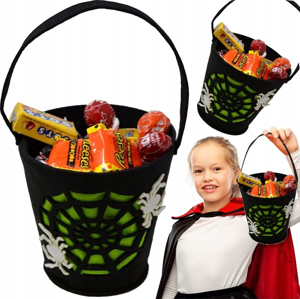 Korbi WIADERKO NA CUKIERKI SŁODYCZE HALLOWEEN CZARNE