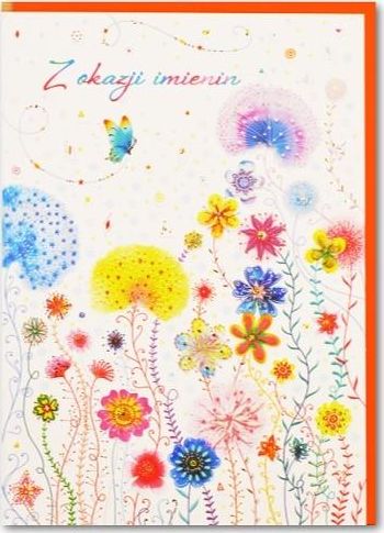 Trend Karnet B6 Imieniny, kwiaty silver TS82