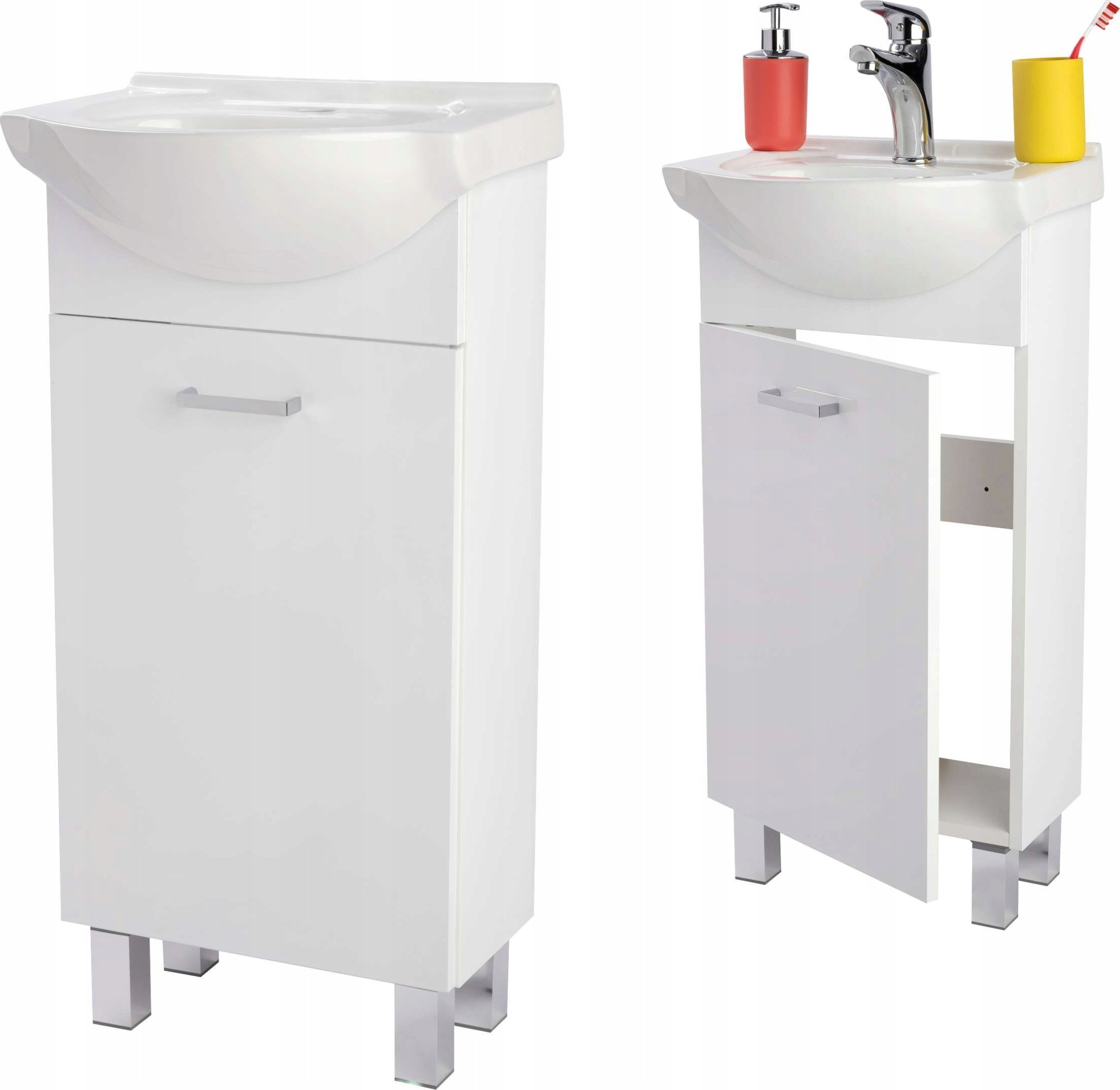 szafka łazienkowa z umywalką 40 cała połysk nóżki