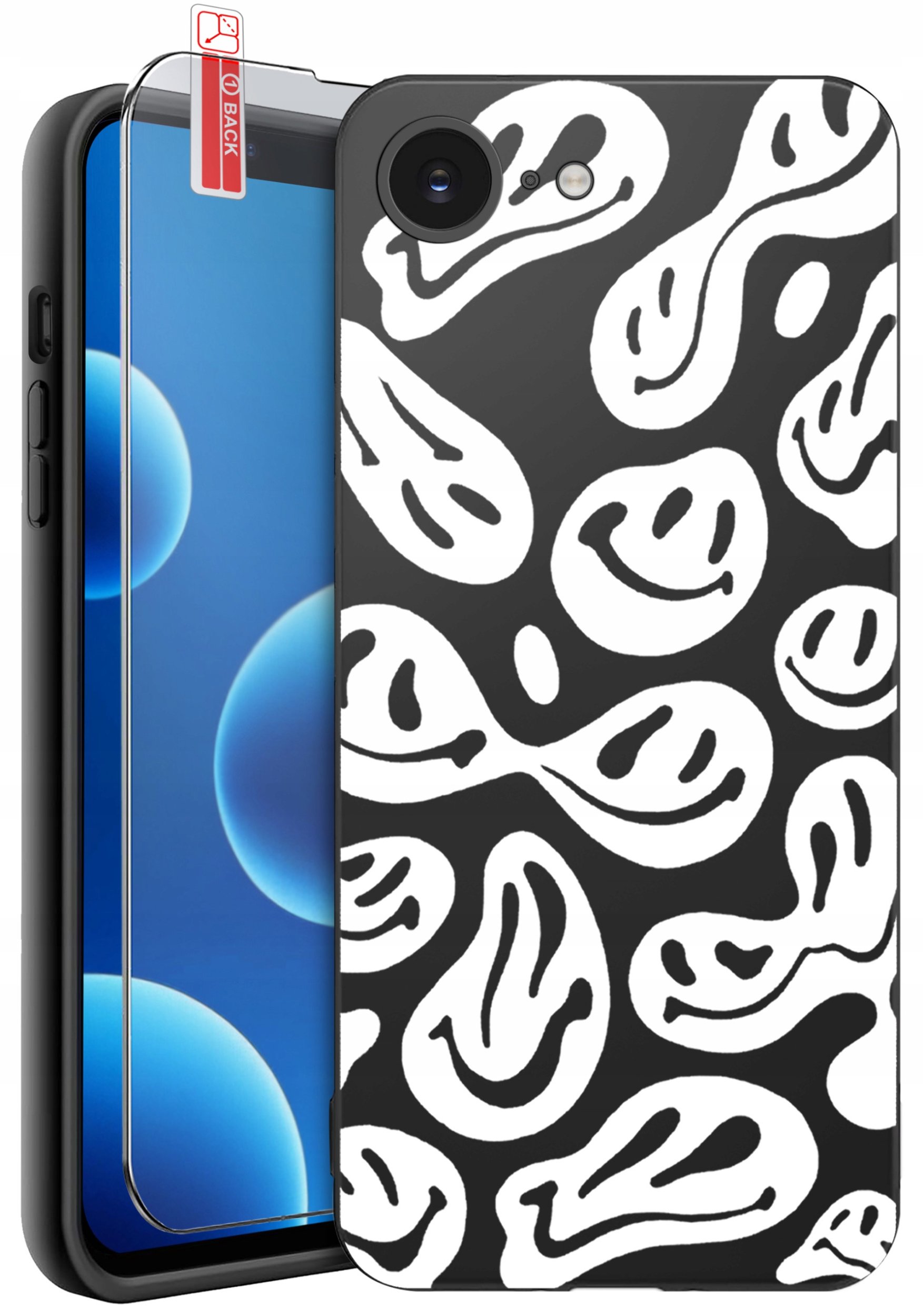 ETUI do iPhone 16e | WZORY | SILIKONOWE MATT CASE + SZKŁO 9H