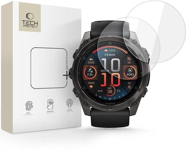 SZKŁO HARTOWANE TECH-PROTECT GLASS FIT+ 2-PACK GARMIN FENIX 8 (51 MM) CLEAR