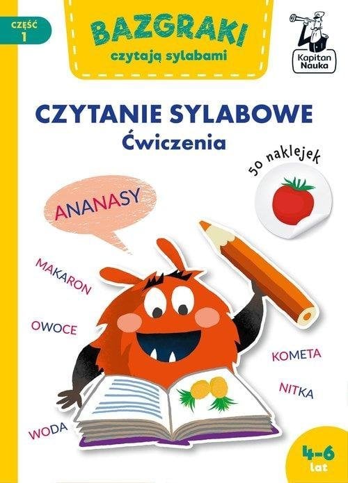 Kapitan Nauka Bazgraki czytają sylabami. Ćwiczenia 4-6lat część 1 czytanie sylabowe KS0876