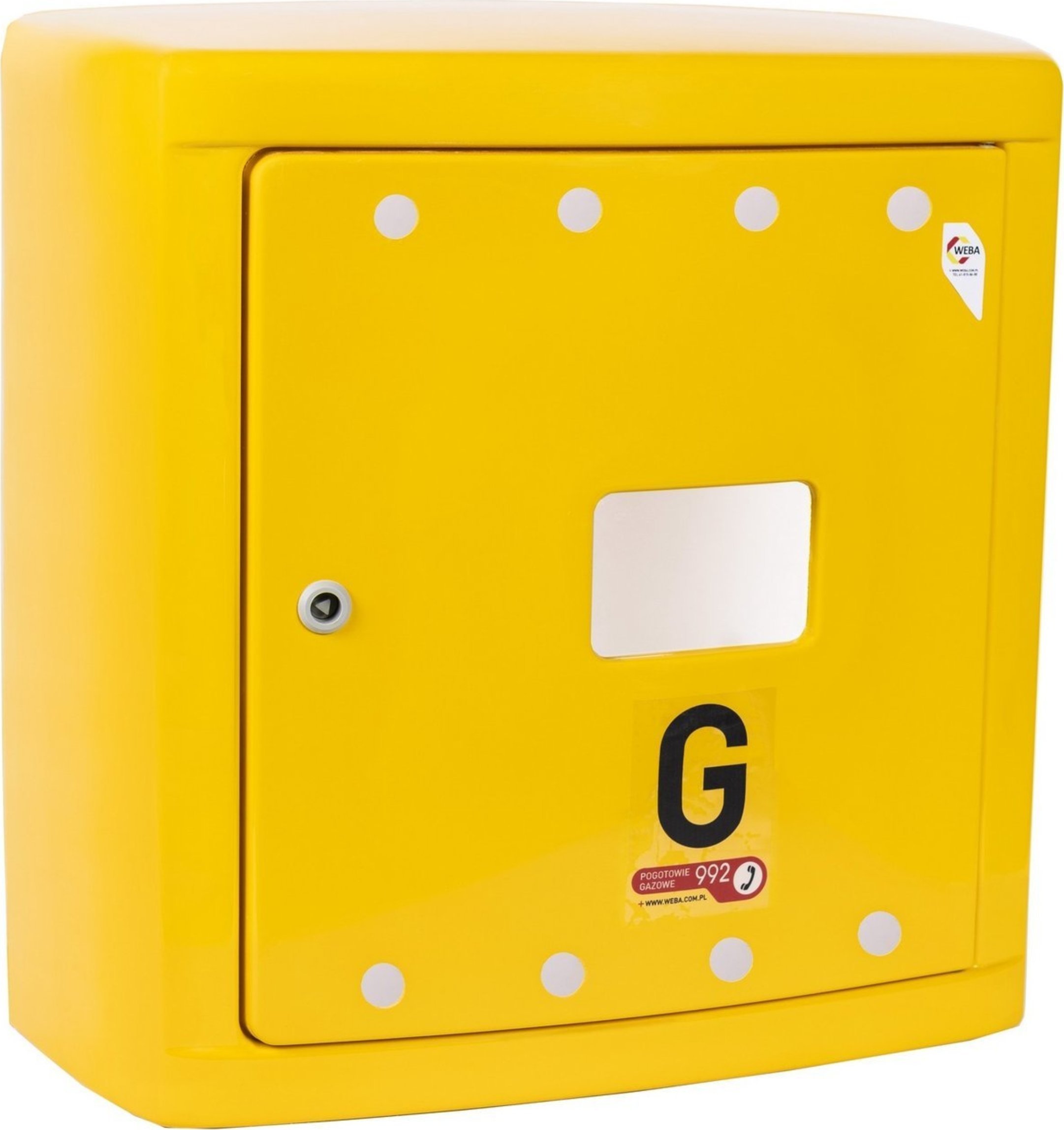 Weba Skrzynka gazowa naścienna 600x600x250 prosta żółta z tworzywa KEN