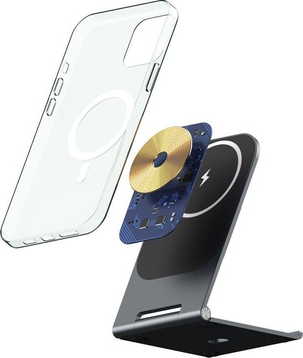 Veger VEGER podstawka biurkowa z ładowarką indukcyjną kompatybilna z MagSafe 2A 15W Y56 czarna