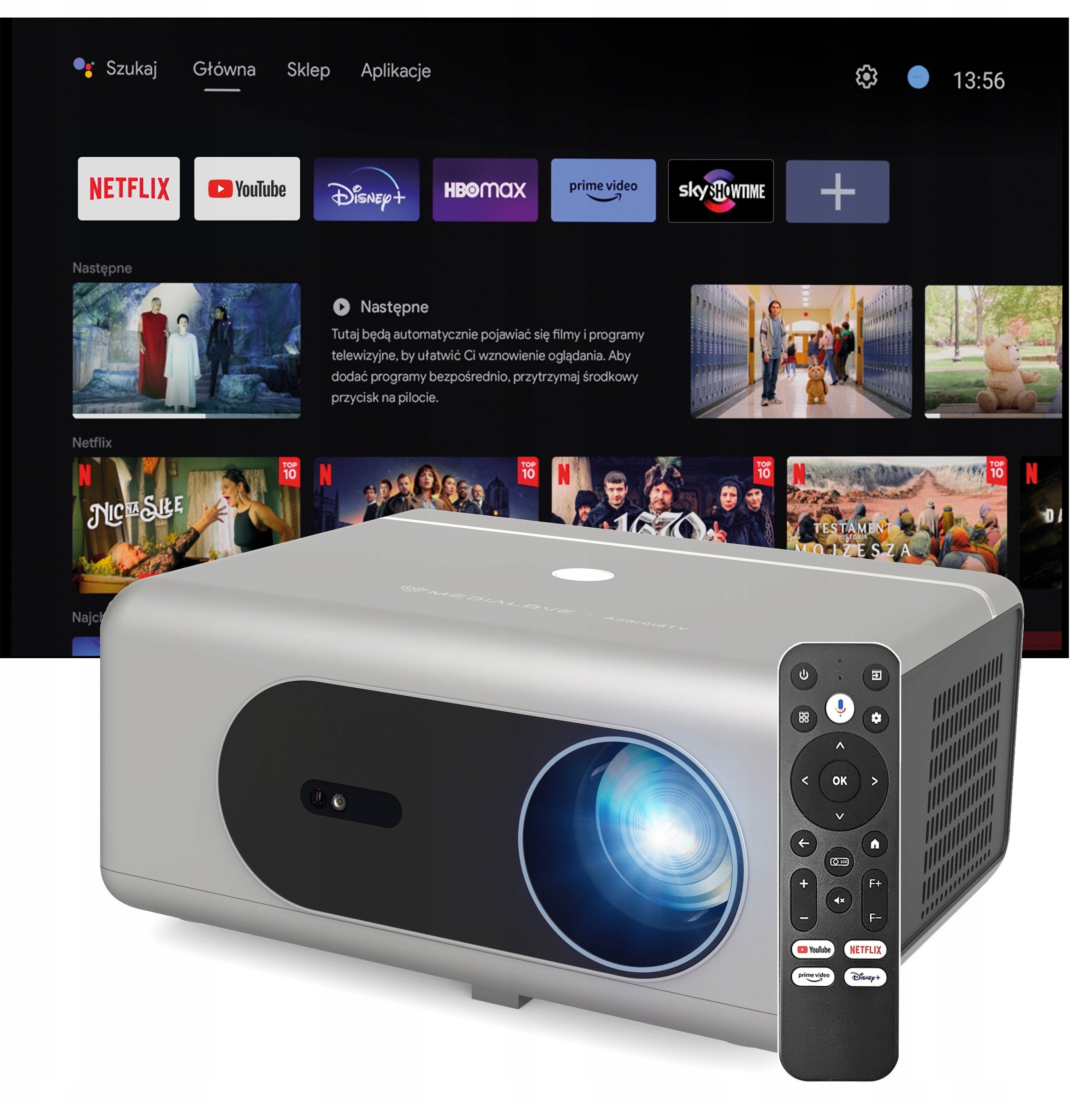 Projektor LED Medialove M900 ATV Certyfikowany AndroidTV 11 Autofocus