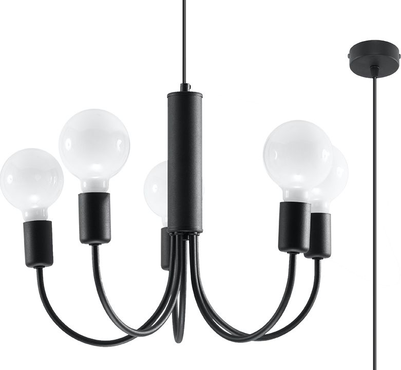 Lampa wisząca Sollux Nowoczesna lampa sufitowa LED Ready czarna Sollux SL.0855