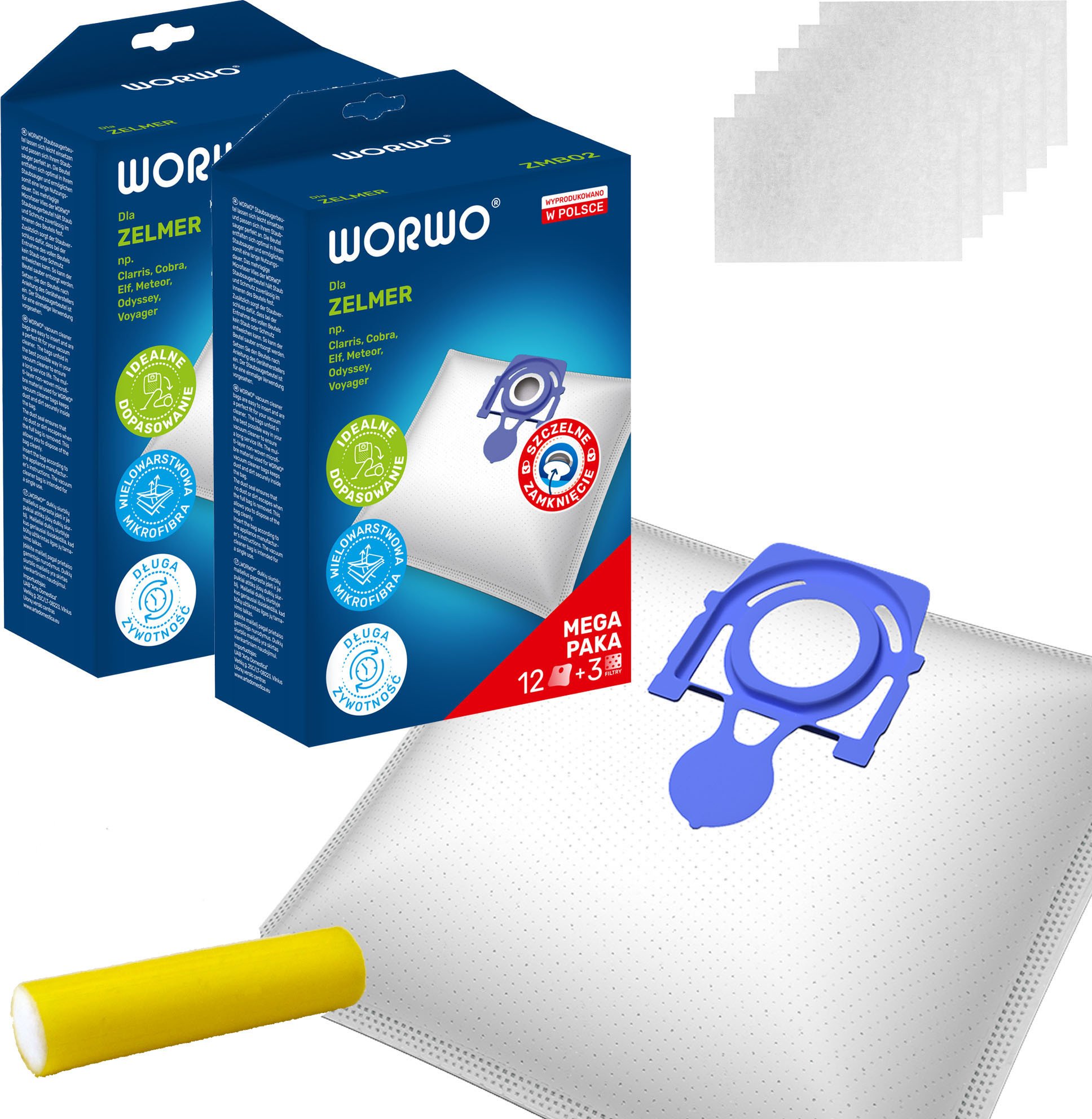 24x Worki do odkurzacza ZELMER Odyssey Meteor 2 Antek ELF 2 3 Clarris Cobra