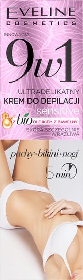 Eveline Sensitive krem do depilacji pachy bikini nogi 9w1 125ml