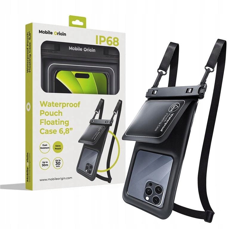 Mobile Origin Waterproof Floating Case with Small Pouch 6,8" - black/white