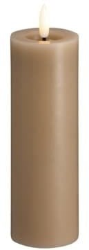 Moods & More MM LED pillar candle, Silk, Melted, Sand, 49x150 mm