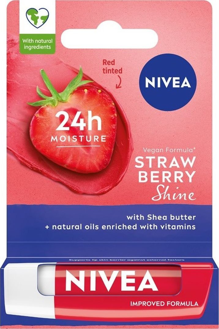 Nivea Lip Care Pielęgnująca pomadka do ust - Strawberry Shine 4g
