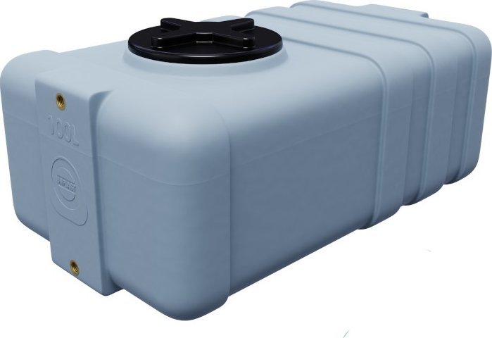 UHP Zbiornik plastikowy 100 l SG szary wym. 80 x 48 x 34 cm (gwint dolny 3/4 cala)