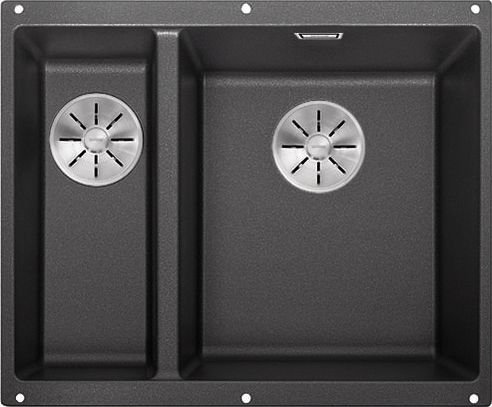 Zlewozmywak Blanco Subline 340/160-U Silgranit antracyt z korkiem InFino, komora z prawej (523558)