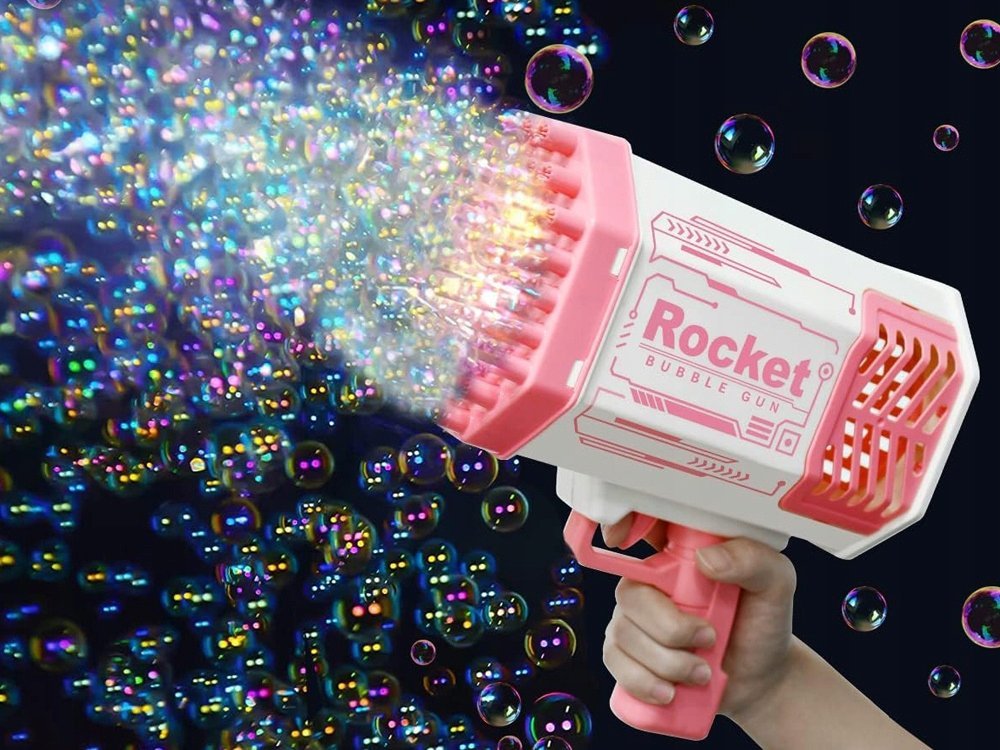 Jokomisiada Zestaw Pistolet bańki mydlane światło + płyn dla dzieci ZA4976