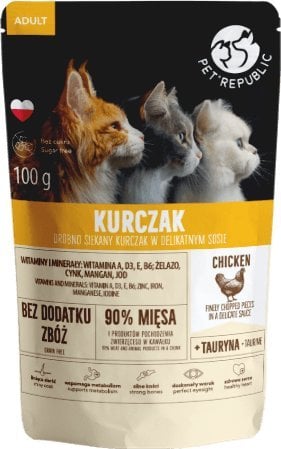Pet Republic PET REPUBLIC KOT sasz.100g KURCZAK ADULT sos /24