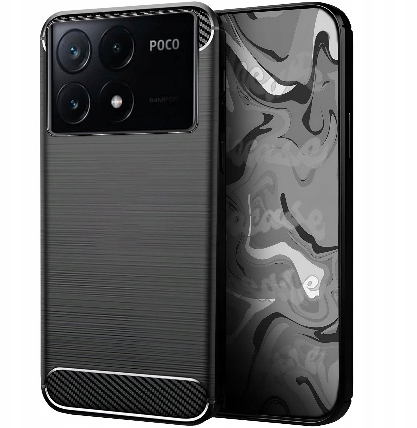 Etui do Xiaomi Poco X6 Pro 5G (Czarne, Pancerne, Karbon, Pokrowiec, Case)