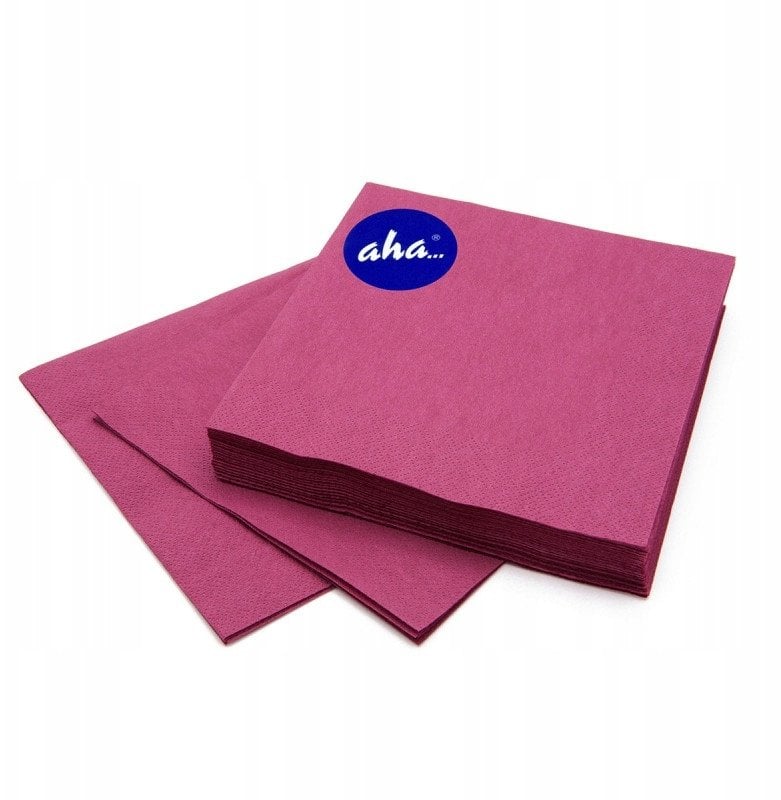 Serwetki AHA, 3-warstwowe, składanie 1/4, 33x33cm, 20 szt., bordowe