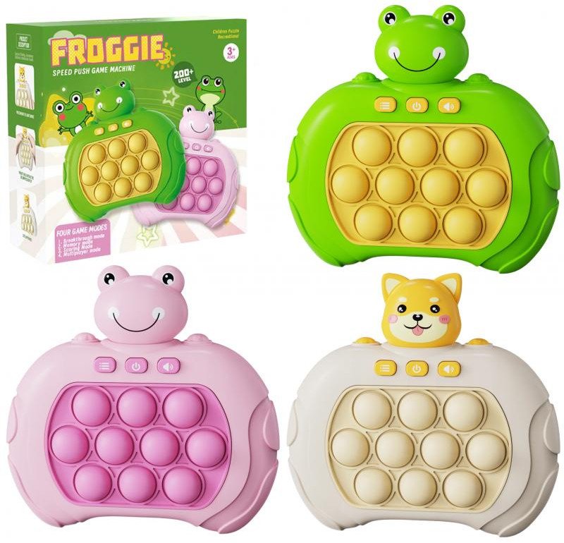 gra POP IT 13 x 13 x 6 cm QUICK PUSH ŻABA PIES A-0188
