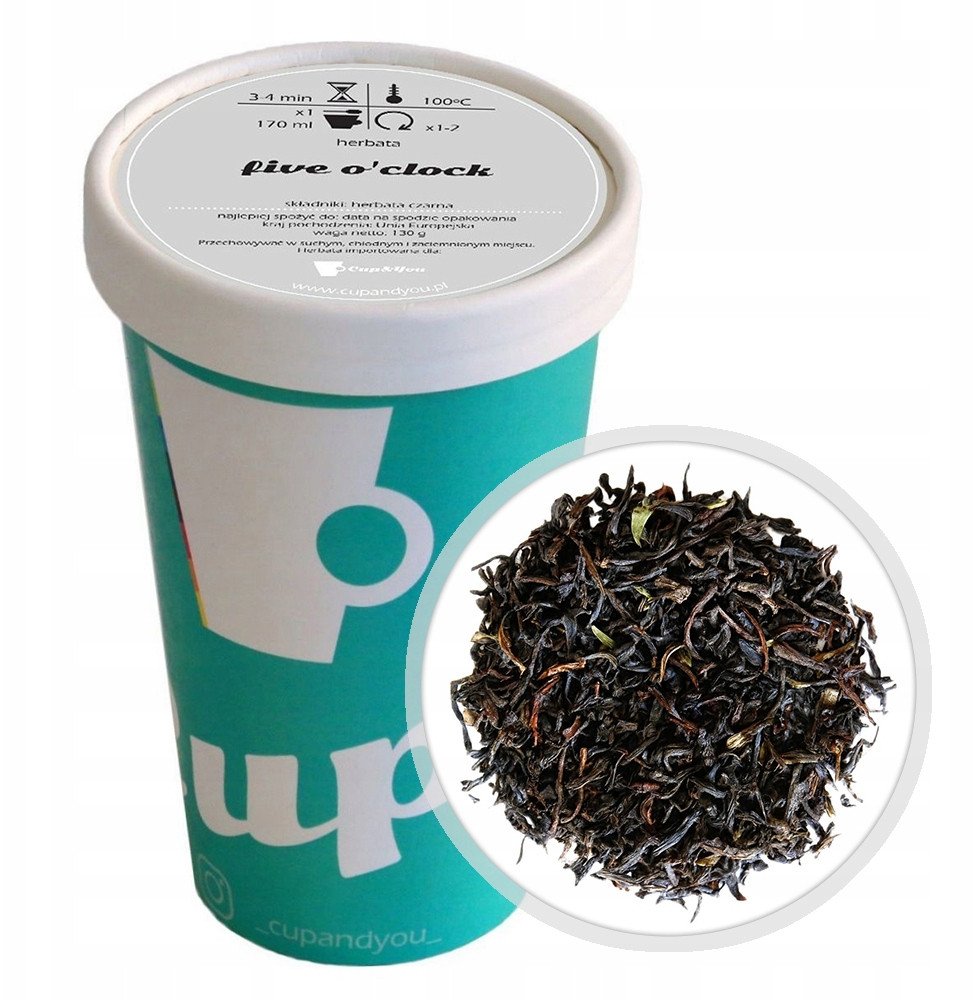 Herbata czarna FIVE O'CLOCK premium liściasta sypana upominek 130g - herbata liściasta sypana mieszanka napar susz