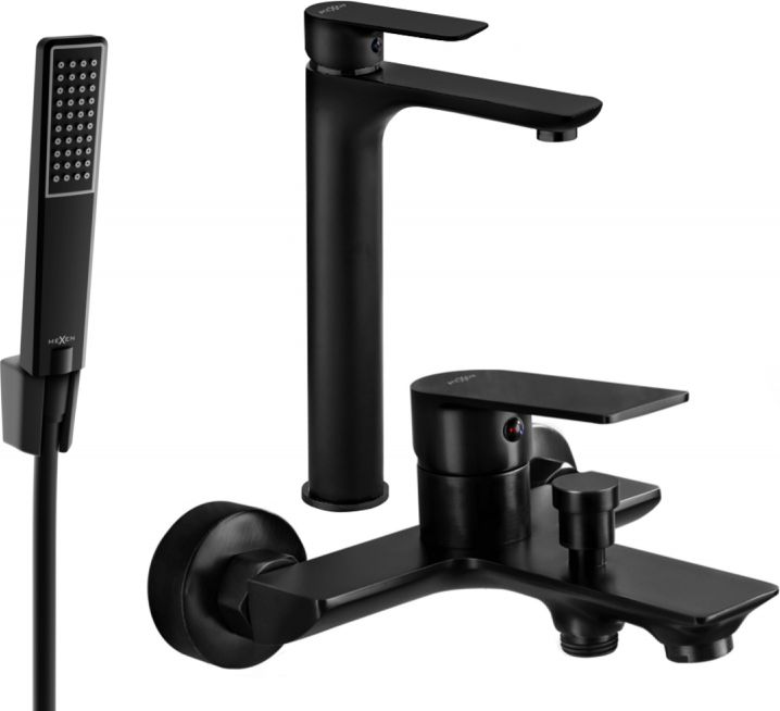 Mexen Mexen Alfa R72 zestaw wannowy, czarny - 745713R72-70