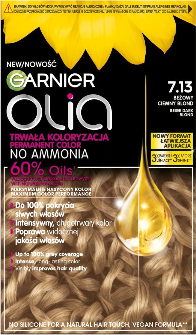 Alkotest GARNIER_Olia farba do włosów 7.13 Beige Dark Blonde