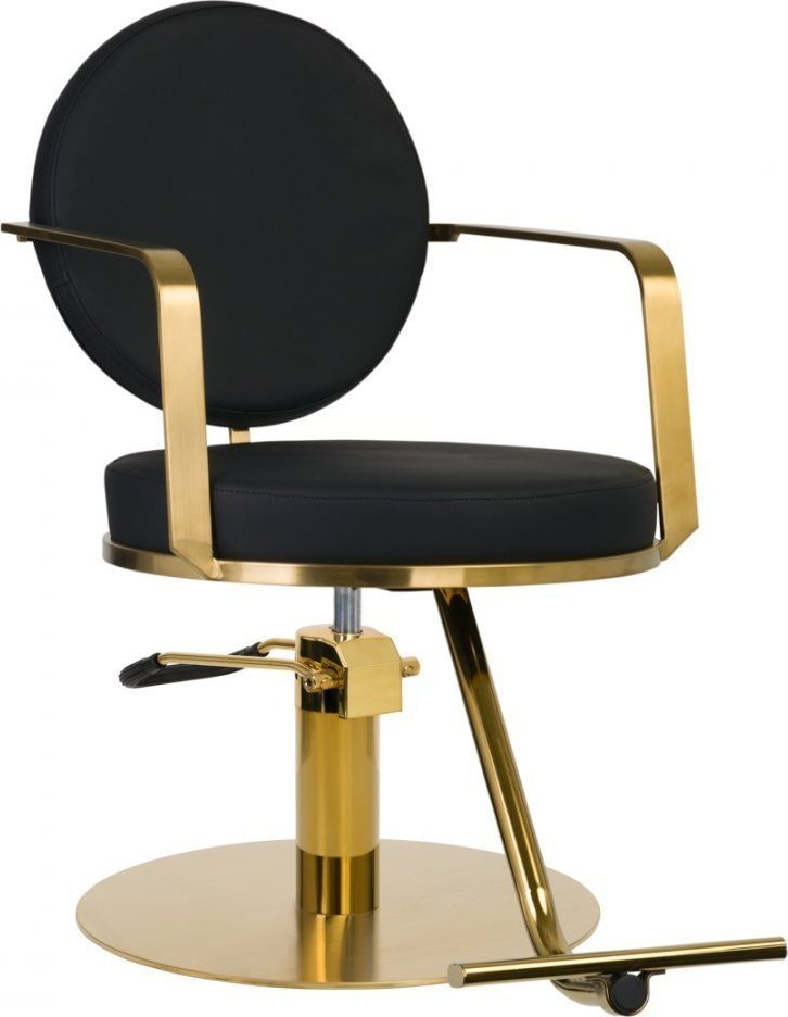 Gabbiano GABBIANO FOTEL FRYZJERSKI ARRAS ZŁOTO CZARNY