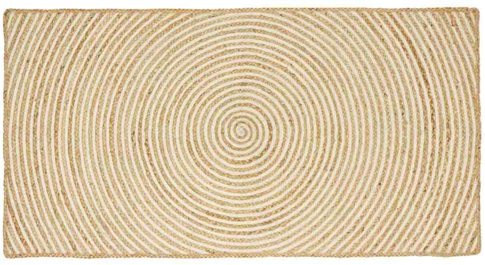 vidaXL Dywan Naturalny i białe 80 x 150 cm Juta