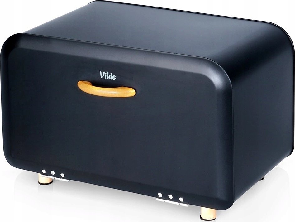 Chlebak Vilde Chlebak Pojemnik na Chleb Metalowy Czarny Solidny VILDE 35,5 x 20,5 x 20 cm