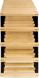 Wamar-Sosenka Regał na wino Stojak na 24 Butelek Szklanych/ PET RW-8/ 6x4 Surowy Naturalny Metal + Drewno RW-8-6x4-24