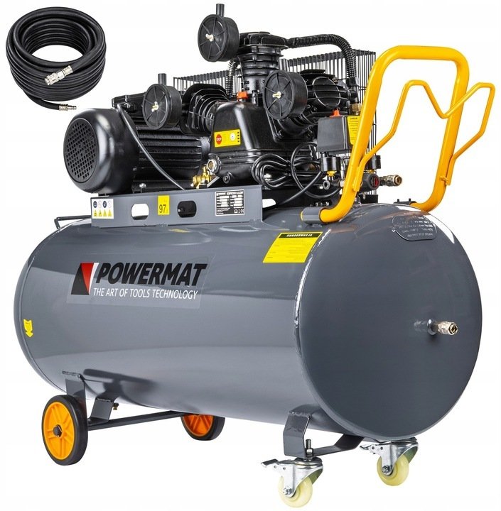 KOMPRESOR OLEJOWY 200L 8 BAR SPRĘŻARKA 230V 650l/min + WĄŻ