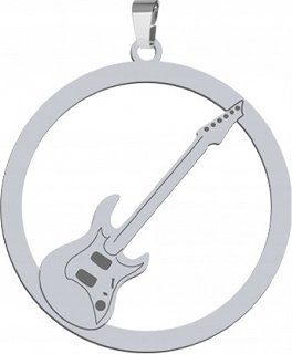 Radziszewska Jewellery Srebrna Zawieszka GITARA ELEKTRYCZNA GRAWER DEDYKA