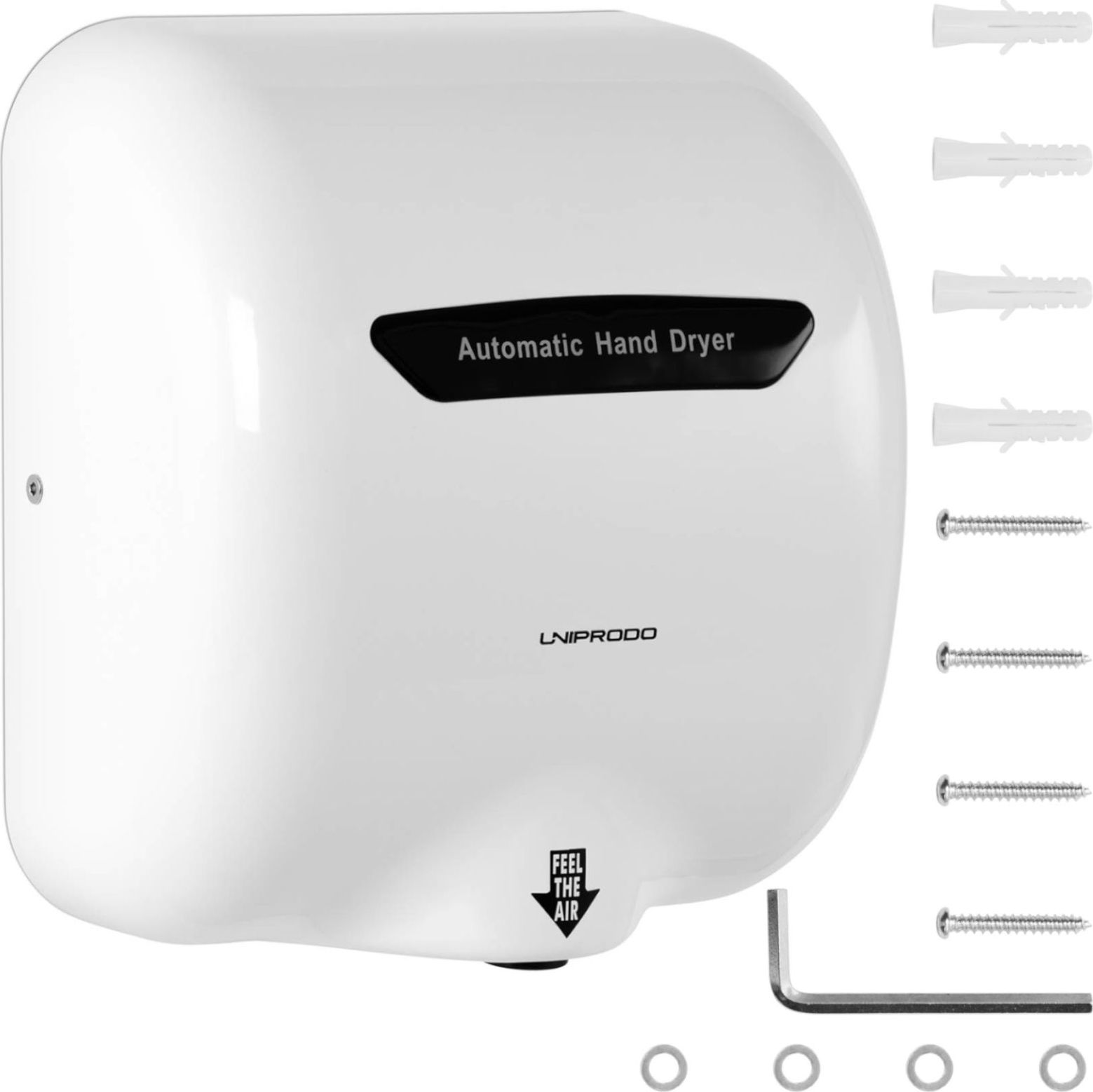 Uniprodo Suszarka do rąk bezdotykowa automatyczna ścienna ABS 1800 W Automatyczna suszarka do rąk bezdotykowa ścienna ABS 1800 W