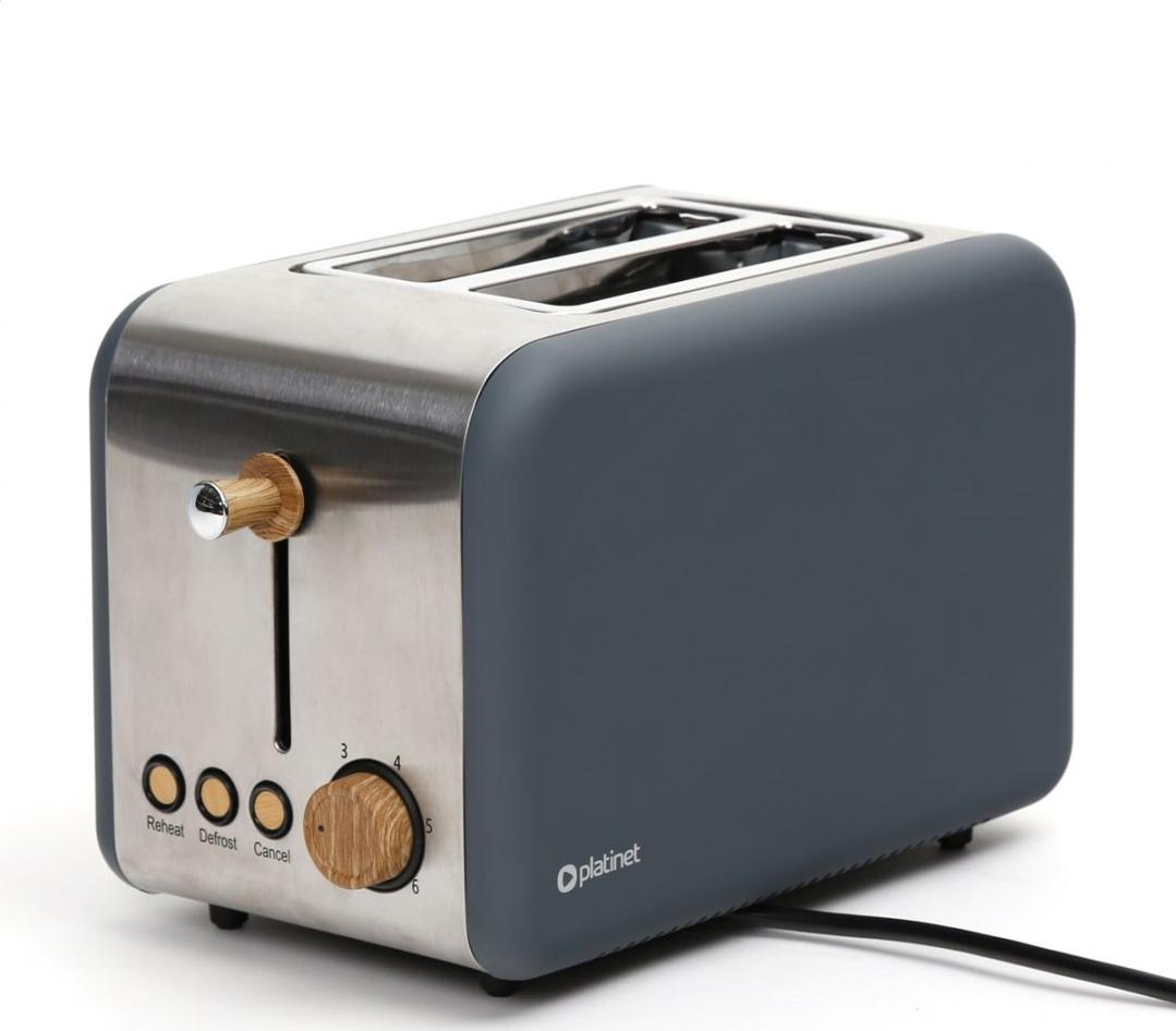 Toster Platinet PLATINET ELECTRIC TOASTER VELVET WOODEN GRAY [45466]