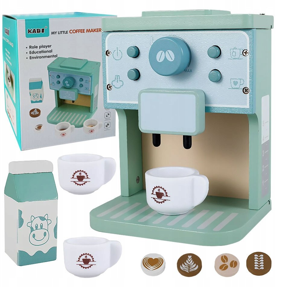 Drewniany Ekspres Do Kawy Dla Dzieci Automat Agd Kawiarnia Filiżanki