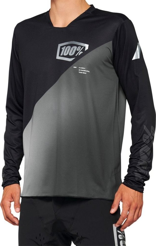 100% Koszulka męska 100% R-CORE X Jersey długi rękaw black grey roz. XXL (NEW 2022)