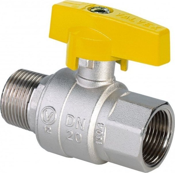 Valvex Zawór kulowy do gazu niklowany z motylkiem aluminiowym (MAI) (wersja N-W) ORION 1/2"