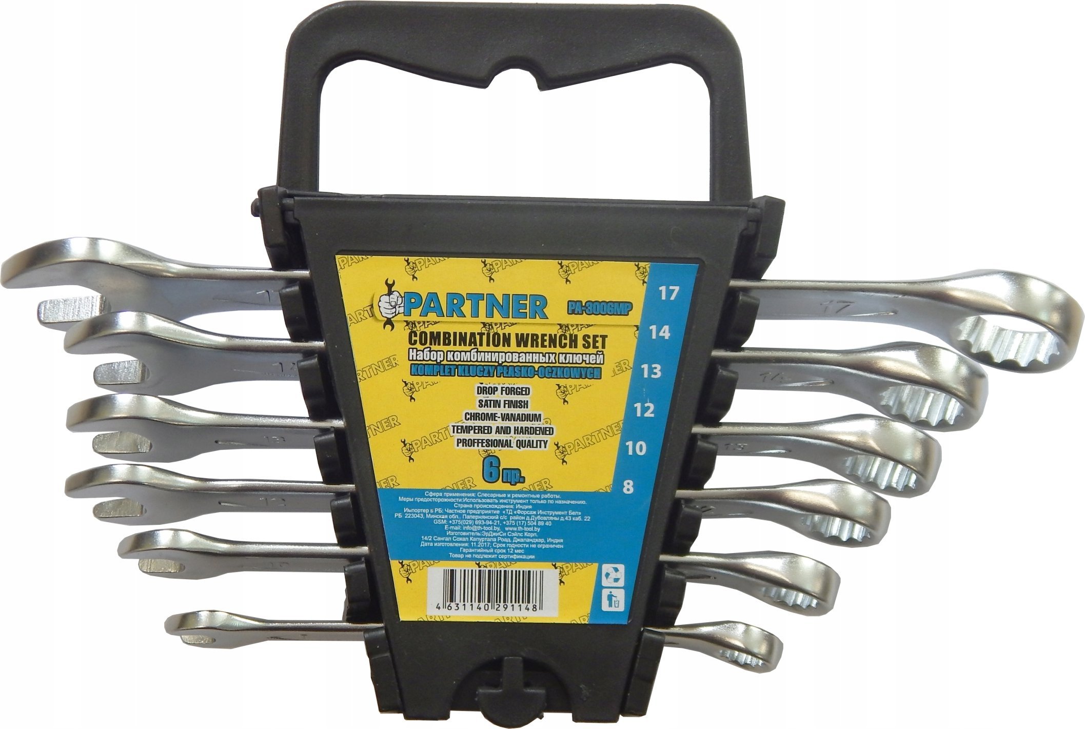 Partner ZESTAW KLUCZY OCZKOWO-PŁASKICH 6 EL.