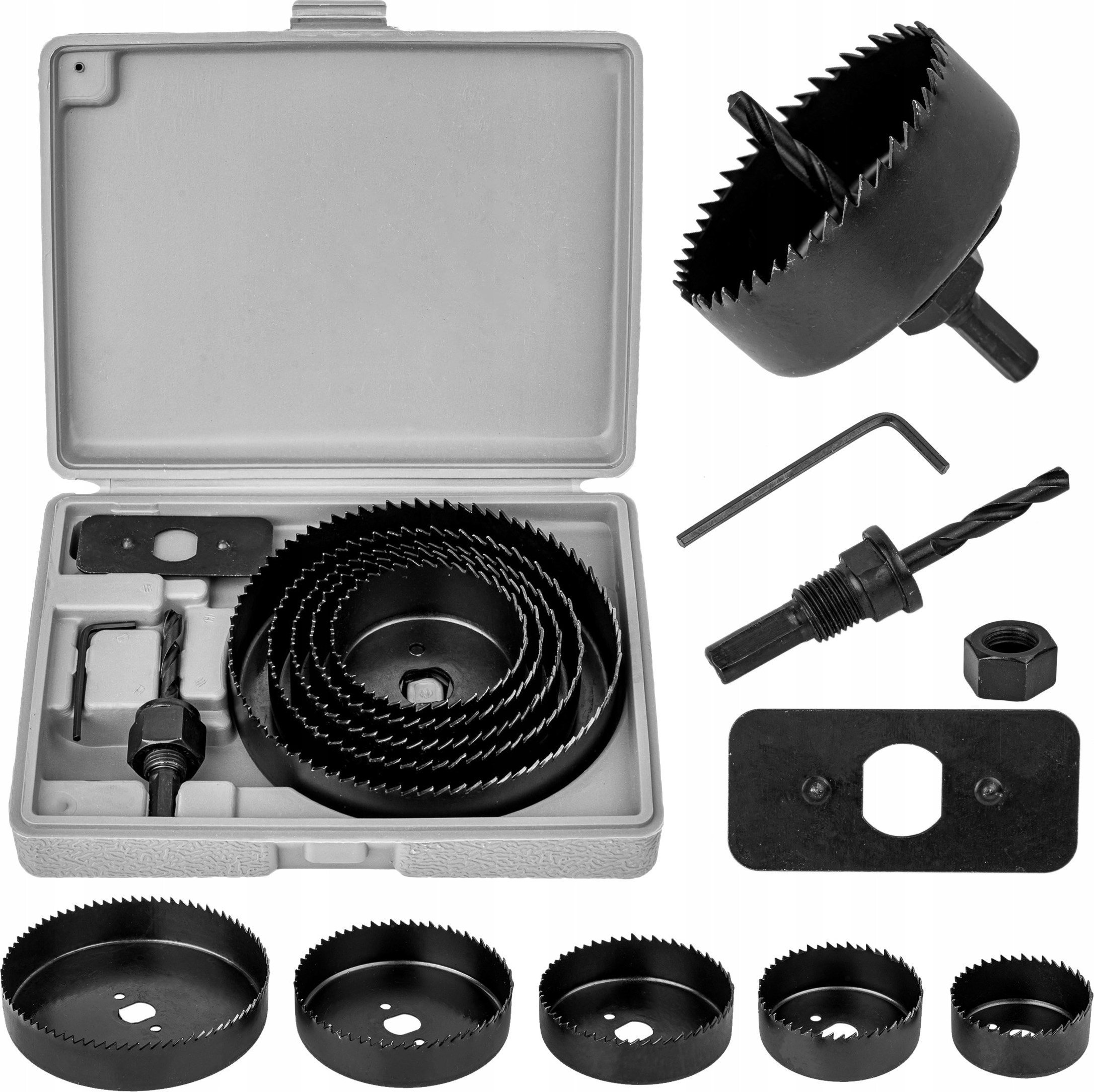 Mastiff OTWORNICE DO DREWNA PŁYT FREZY KORONKOWE WIERTŁA ZESTAW 8 el 64-127 mm