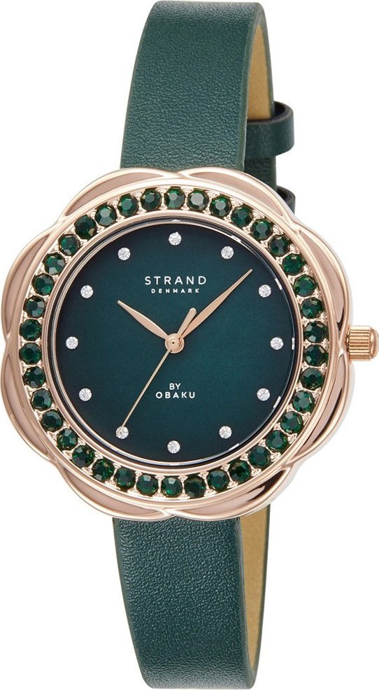 Zegarek Strand Zegarek damski Strand S735LXVEVE-CSE CYRKONIE zielony