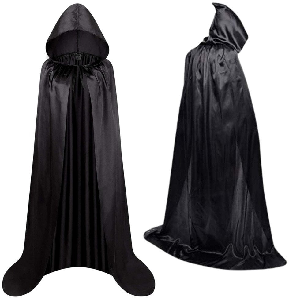 Peleryna Narzutka Z Kapturem Karnawałowa Halloweenowa Czarna 160cm