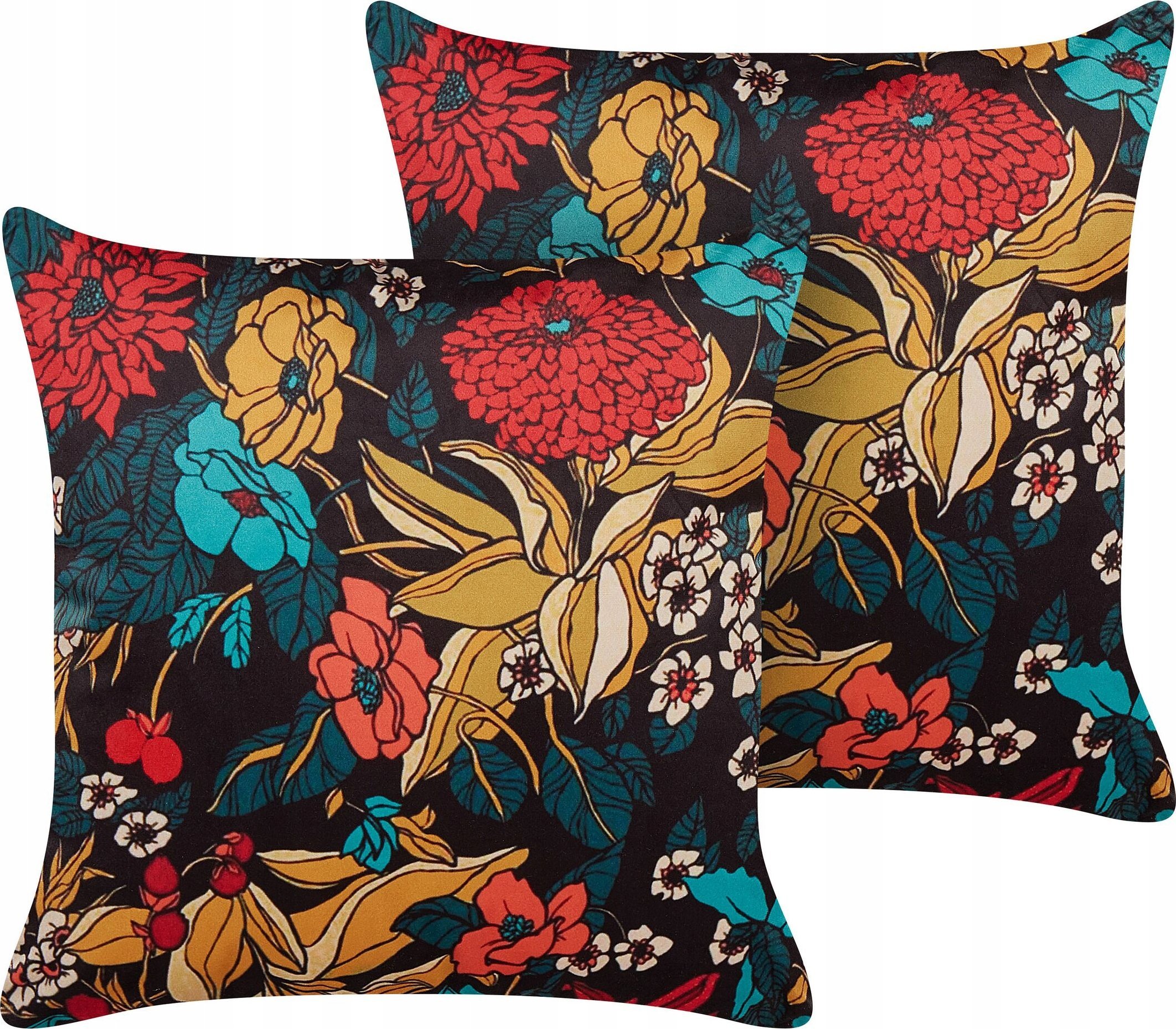 Beliani Zestaw 2 poduszek dekoracyjnych w kwiaty 45 x 45 cm wielokolorowy PROTEA