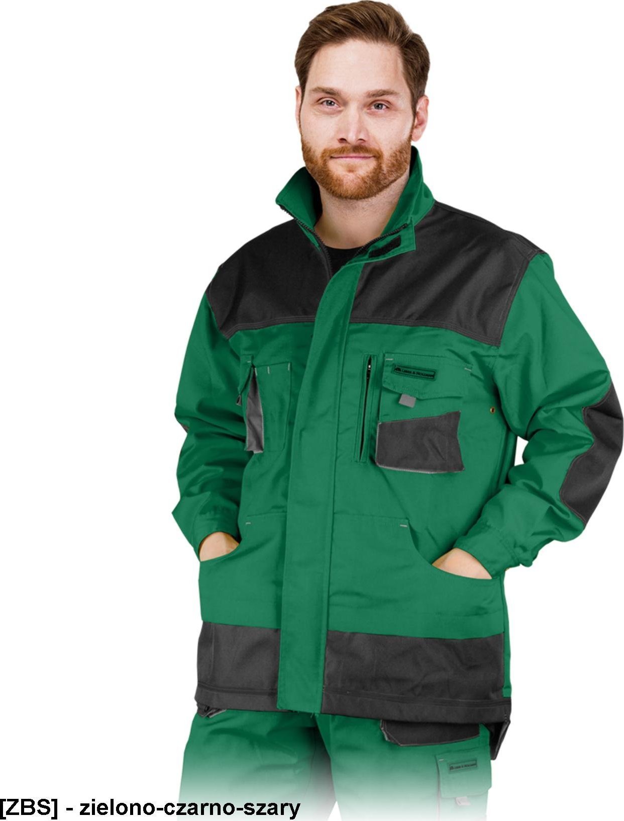 R.E.I.S. LH-FMN-J - bluza ochronna zapinana na suwak oraz na rzepy, - zielono-czarno-szary 2XL