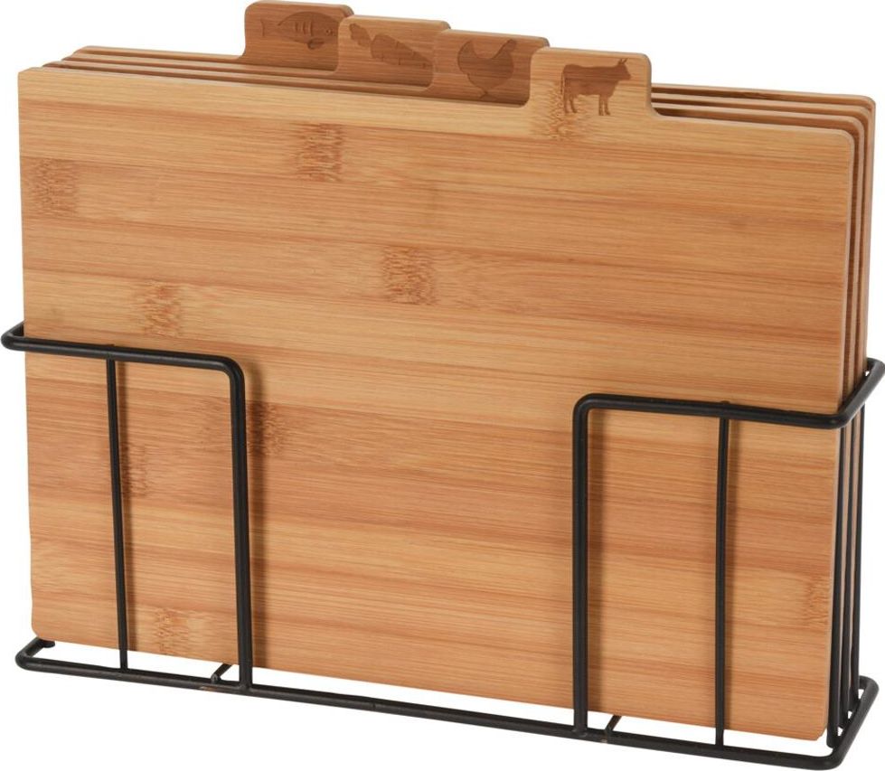 Deska do krojenia Excellent Houseware drewniana 4szt. ze stojakiem