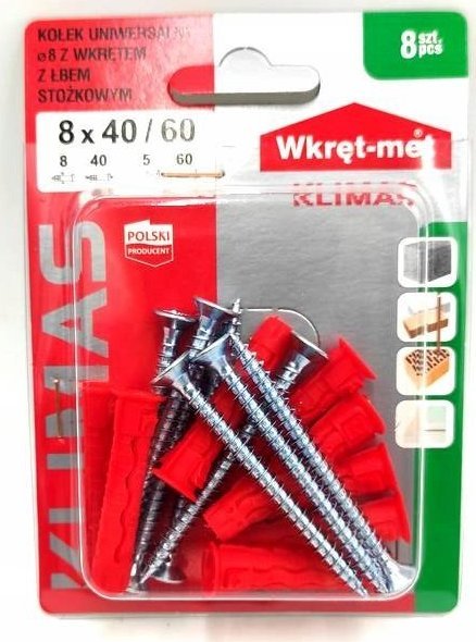 Wkręt-met łącznik uniwersalny z wkrętem Pz 8/50x60