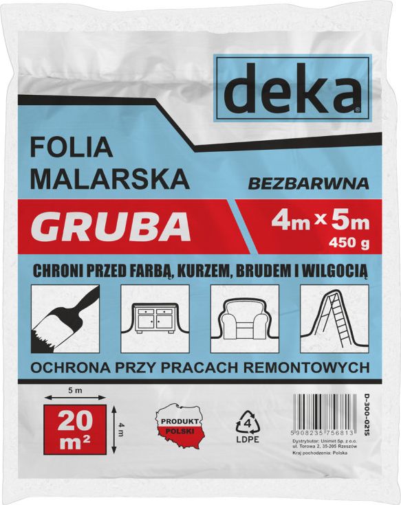 Folia malarska EPM Folia malarska gruba 4*5 m bezbarwny