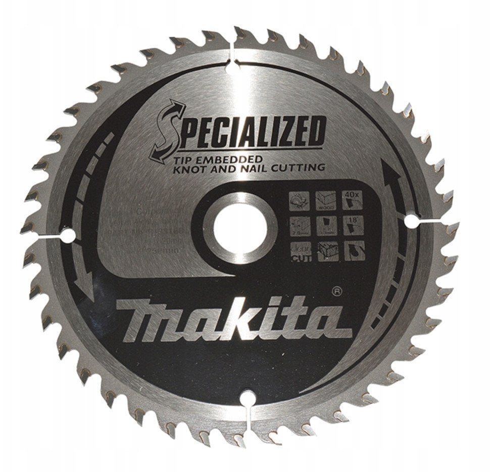 Makita MAKITA PIŁA TARCZOWA 165x20x40z SPECJALIZED DREWNO (Z GWOŹDZIAMI I SĘKAMI)