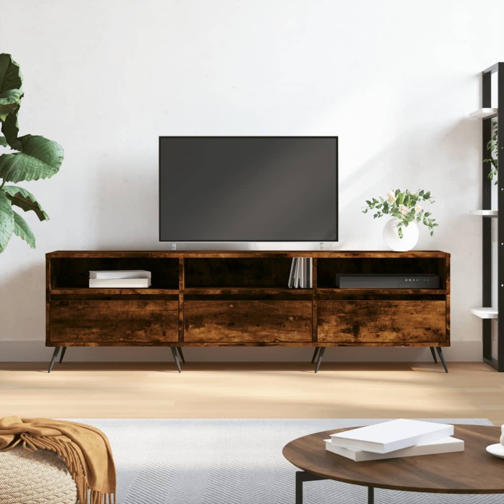 vidaXL Szafka pod TV, przydymiony dąb, 150x30x44,5 cm